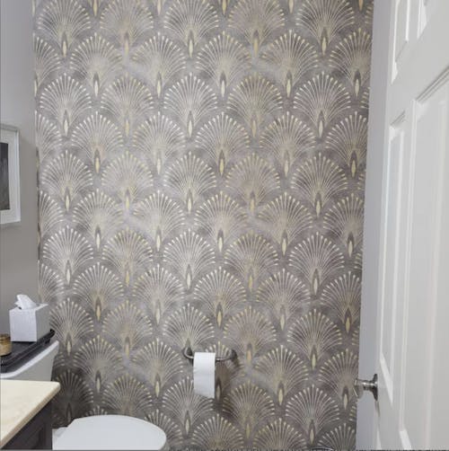 Beige Brown Art Deco Wallpaper CC282