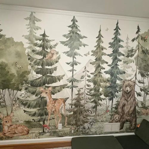 Wild Animals in Forest Wall Mural WM056