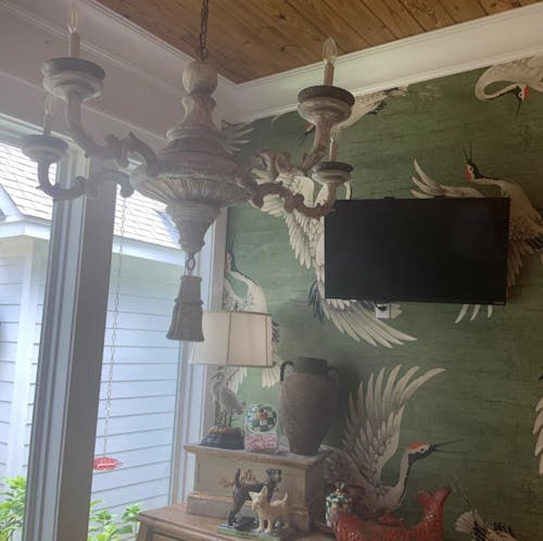 Flying Green Japanese Cranes Wall Mural WM118