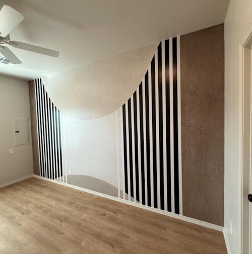 Beige Black Shapes Wall Mural AM047