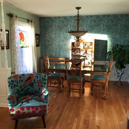 Green Gold Art Deco Wallpaper CC176