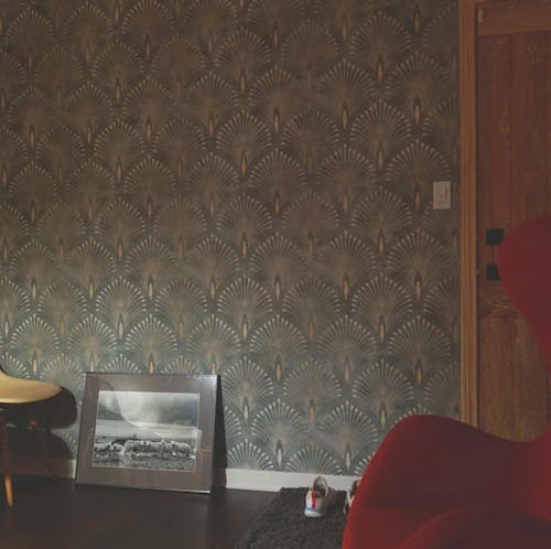 Green Gold Art Deco Wallpaper CC176