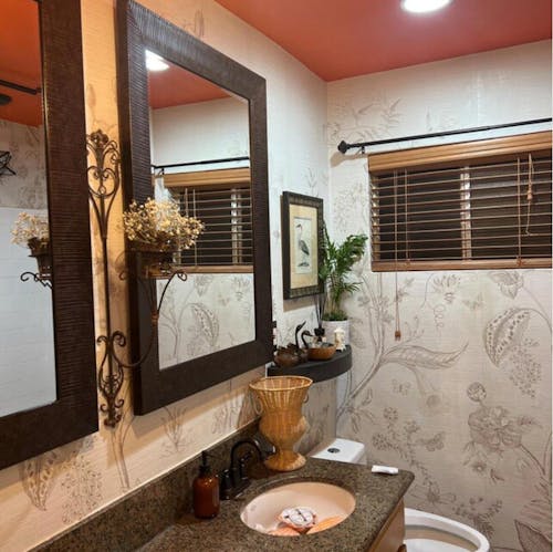 Beige Vintage Garden Grasscloth Wall Mural CG007