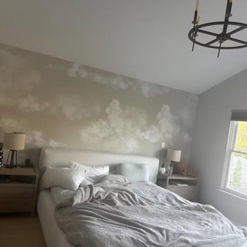 Beige Sky & Clouds Wall Mural AM021