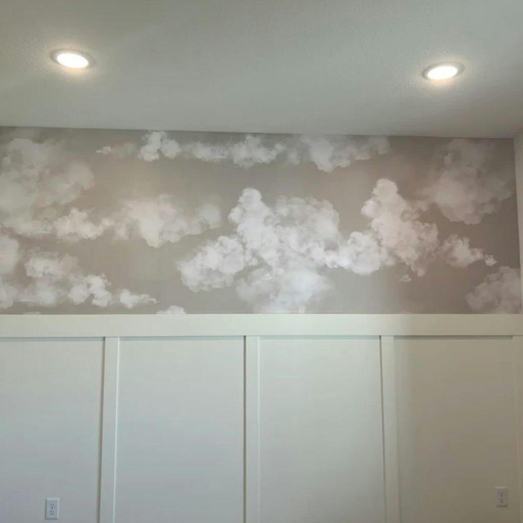 Beige Sky & Clouds Wall Mural AM021