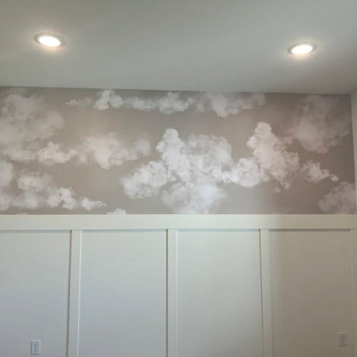 Beige Sky & Clouds Wall Mural AM021