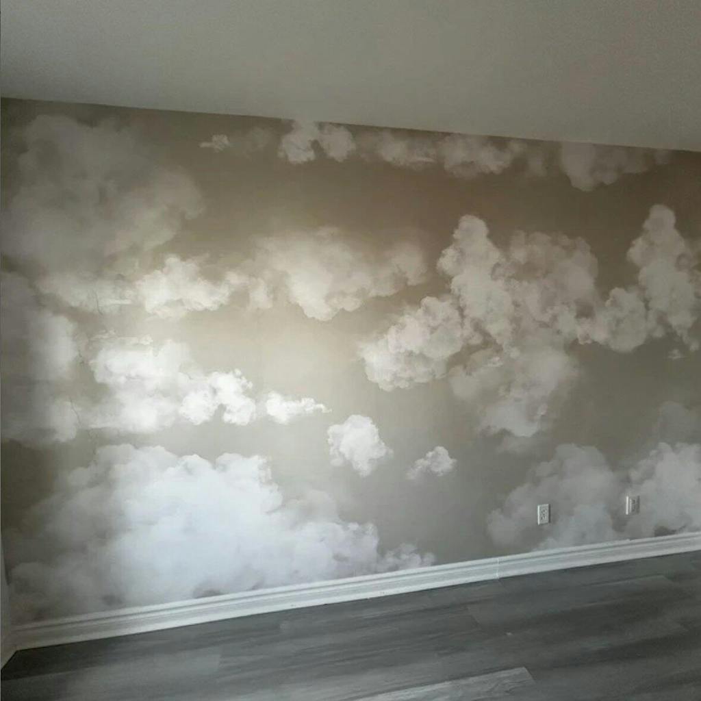 Beige Sky & Clouds Wall Mural AM021