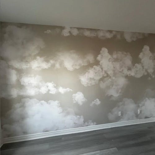 Beige Sky & Clouds Wall Mural AM021