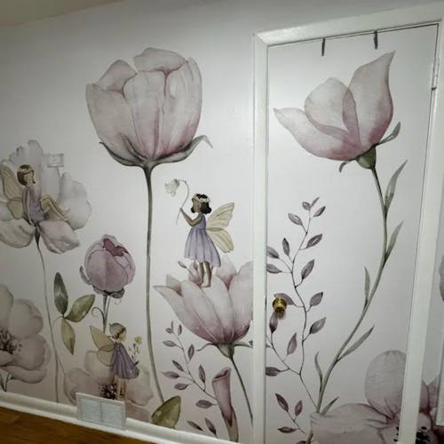 Pink Flower Fairy Wall Mural SM049