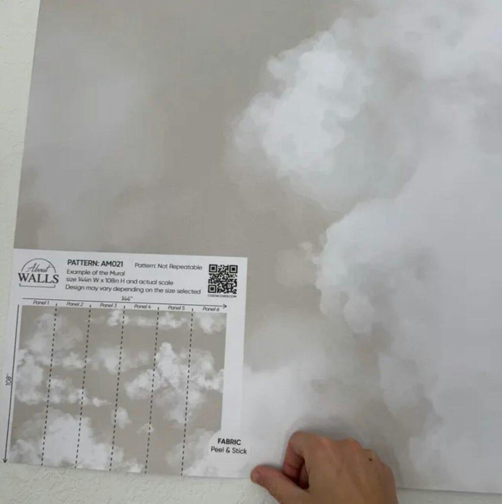 Beige Sky & Clouds Wall Mural AM021