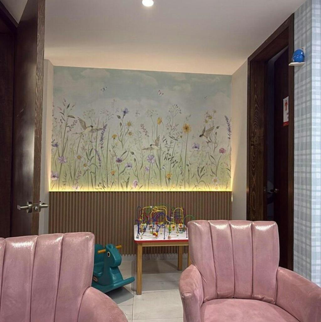 Pastel Wildflowers Meadow Wall Mural SM040