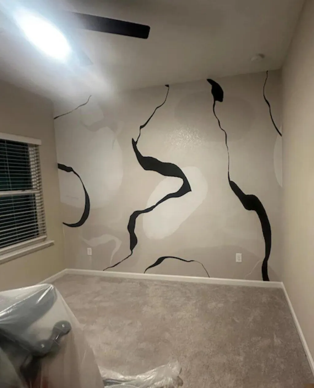 Black Beige Lines Wall Mural AM036