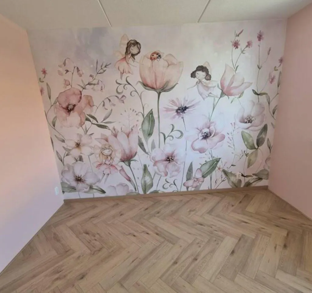 Cute Pink Flower Fairy Wall Mural SM053