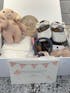 Baby Girl Cotton Knit Bobble Romper and Hand Tied Bow Set 0-6 Months