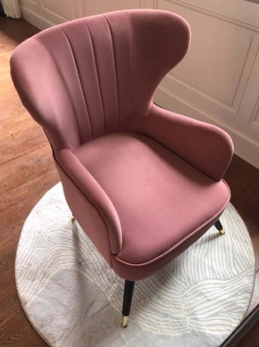 Comfy Velvet Upholstered Armchair