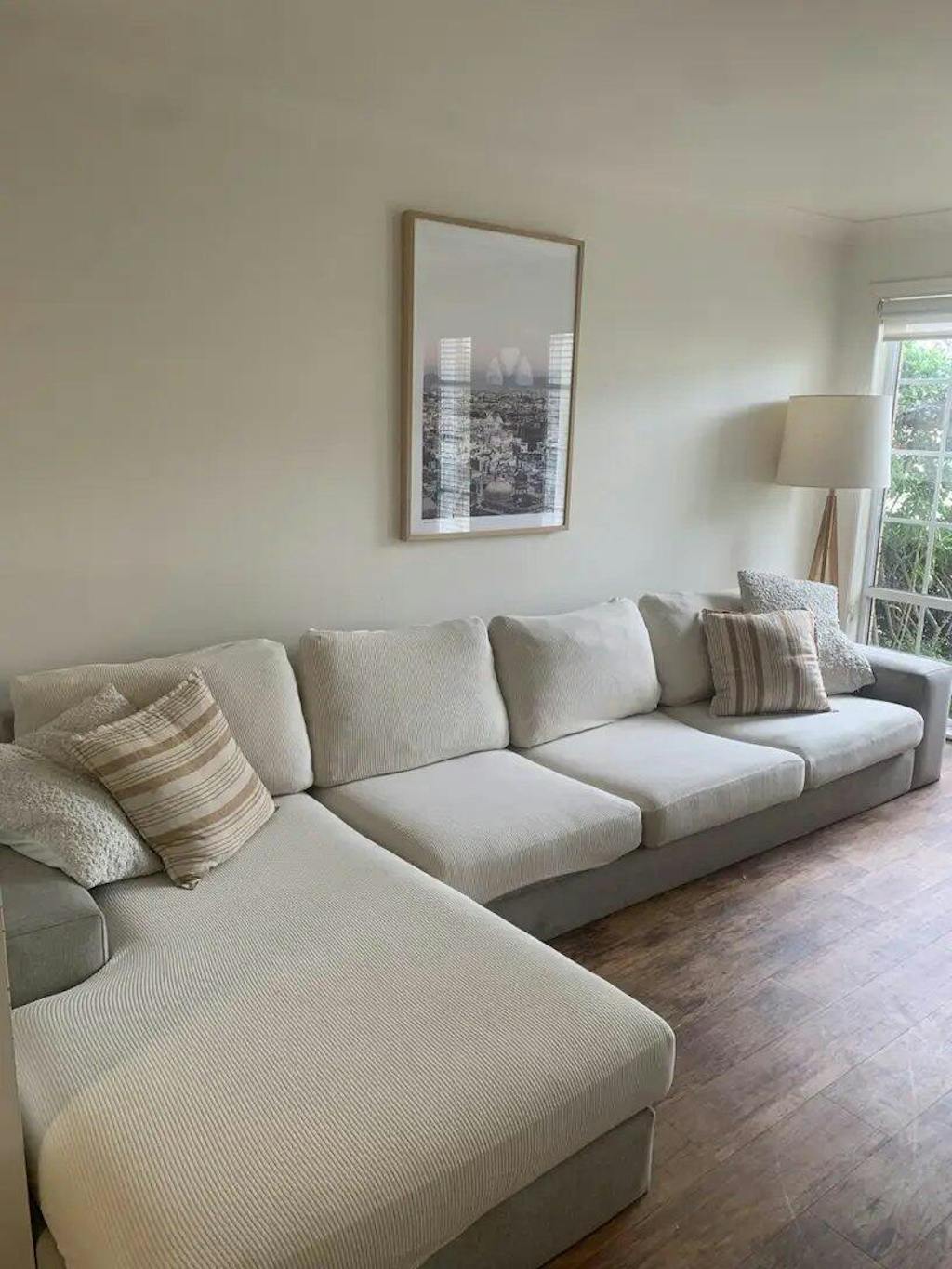 Coverfect Vertical Stripe Corduroy Anti-Scratch Stretch Sofa Cover