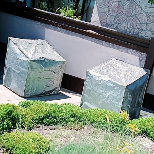 Furniture Protection Cover for Single Seat Furniture in Gray UV Resistant Tarpaulin
