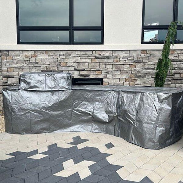 Furniture Sofa Set Cover in Gray Tent Tarpaulin fabric