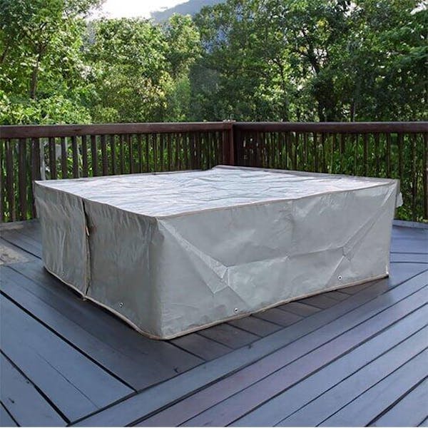 Tarpaulin Table Cover in Gray Tent/Tarpaulin Fabric
