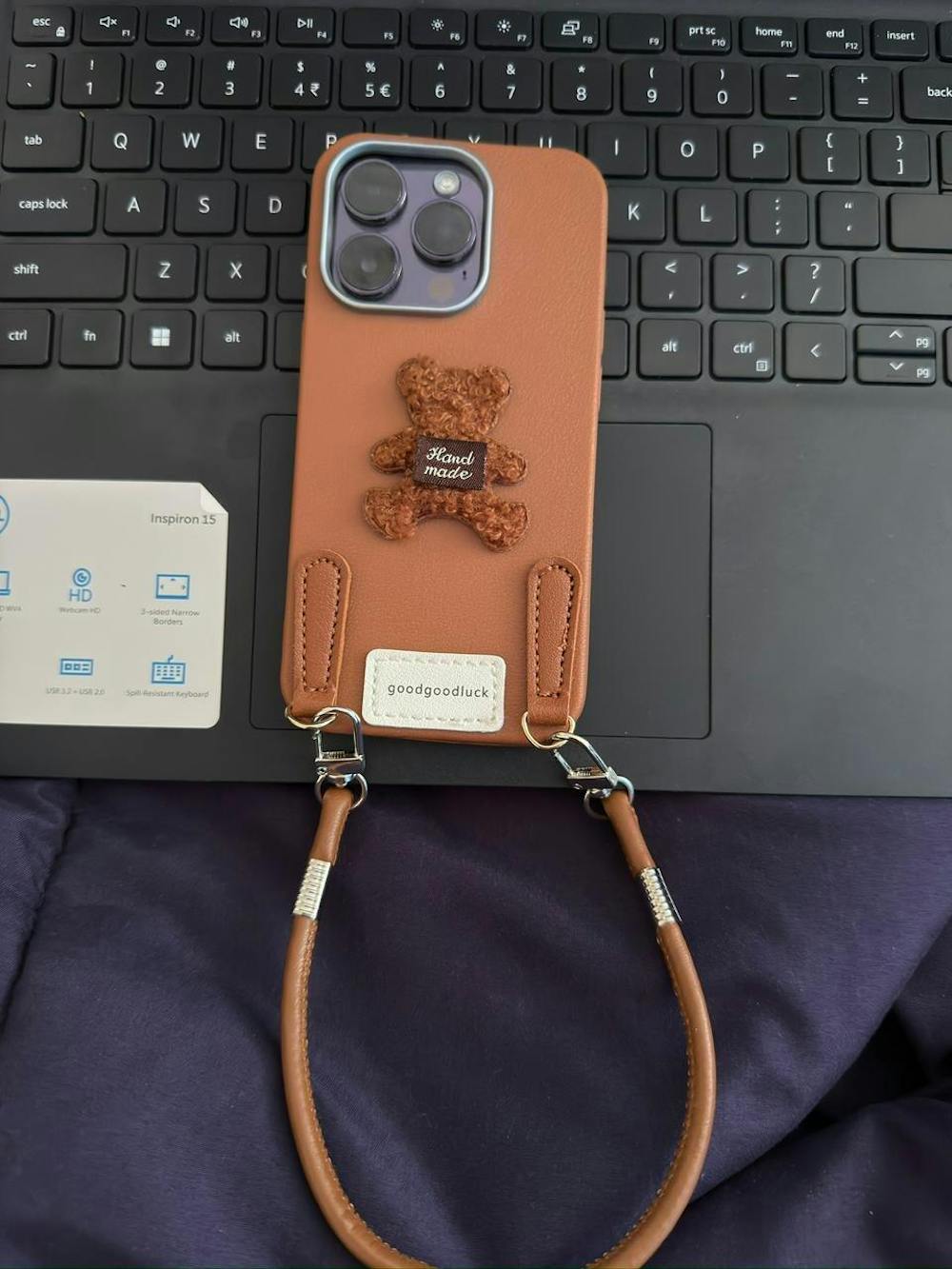 Cute Plush Bear leather Phone Case