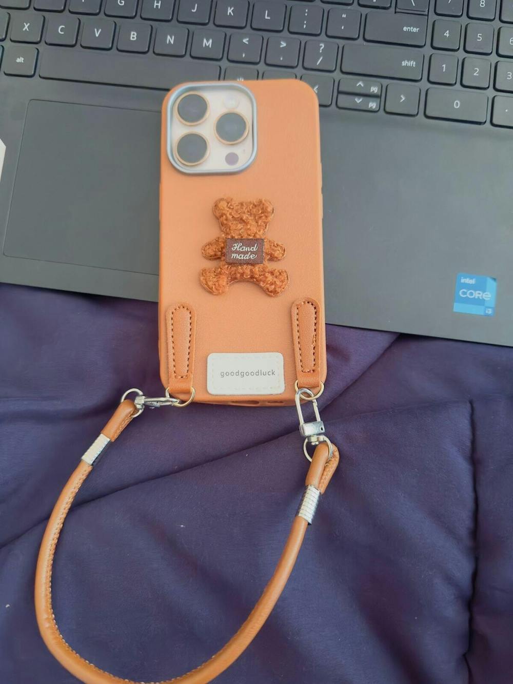 Cute Plush Bear leather Phone Case