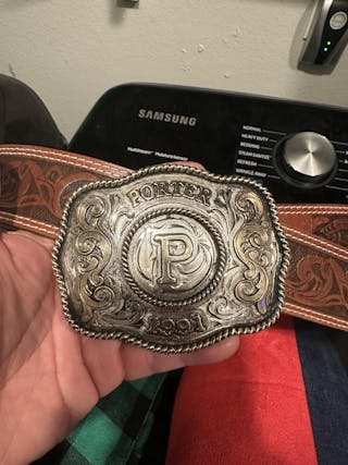 Roped In Gold Custom Buckle