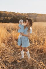 Light Denim Pearl Snap Dress (Infant-Adult) – Cowkid