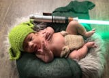 Knitted Yoda Newborn Costume – Cozy Nursery