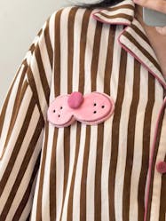 Cool Cat Signature Kahverengi Çizgili Pijama Takımı