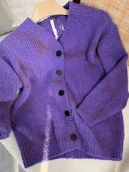 Mor Batik Desenli Yumuşak Polar Pijama Takımı