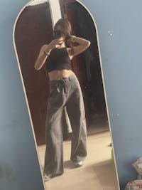 Cement Gray American Wide-Leg Cargo Pants