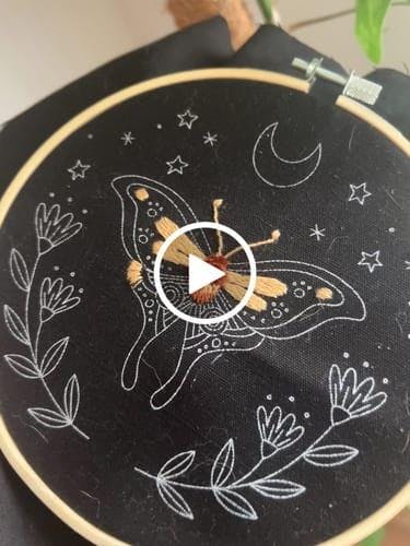 MIDNIGHT MOTH Embroidery Kit | Buy Embroidery Kits Online