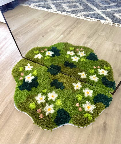 FLOWER GLADE | XL Mirror Rug Making Kit | Craft Club