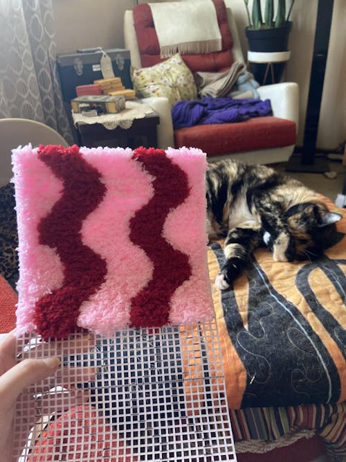 Pink & Red Wavey - Woven Tote Bag Kit