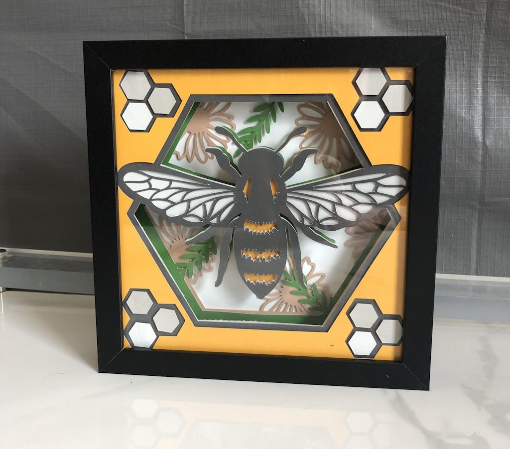 FREE 3D Bee SVG | Layered Spring Shadow Box Cut File
