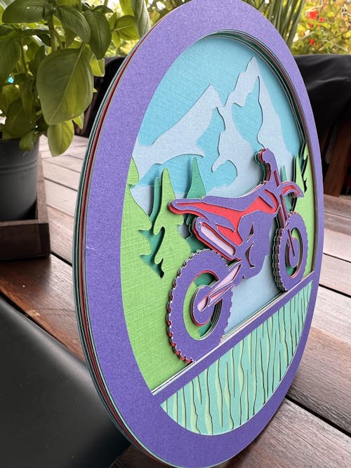 FREE 3D Layered Dirt bike SVG cut file Motorcycle SVG | FB210