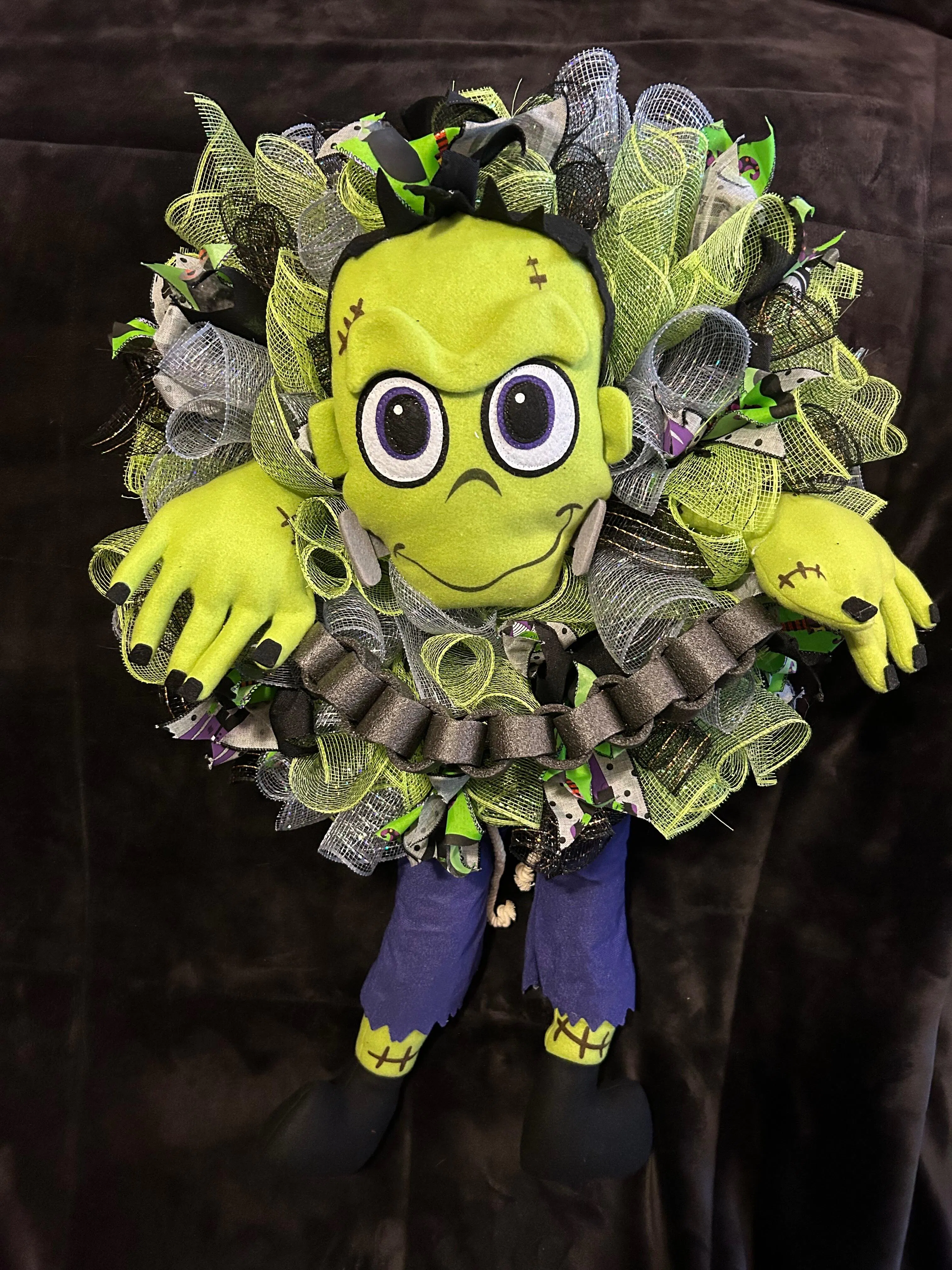Plush Frankenstein Wreath Accent