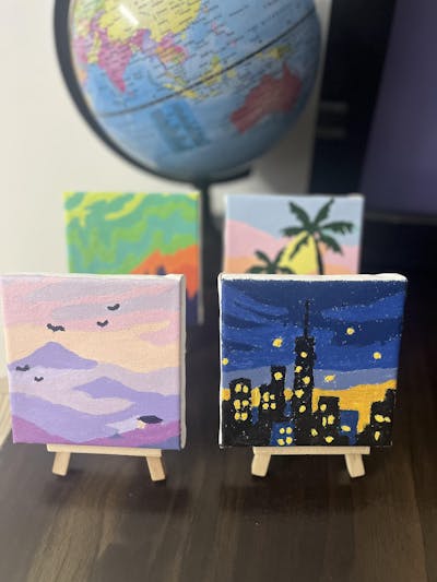 Globetrotter Paint by Number Ultra Mini Kit (Pack of 4)