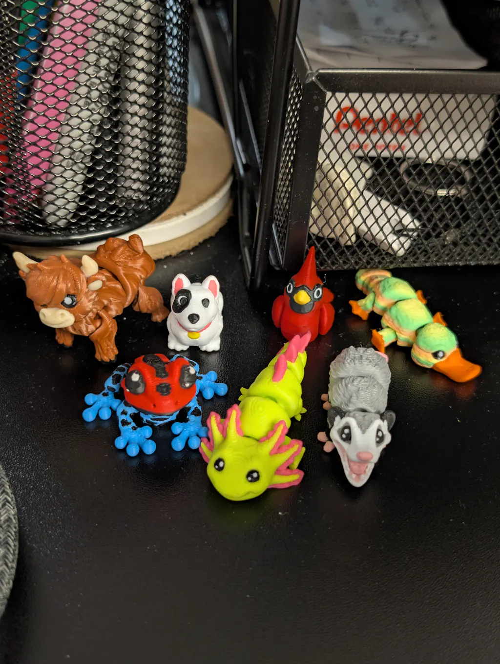 3D Printed Mini Fidget Creature Toy Pack – Articulated Party Favor Gift