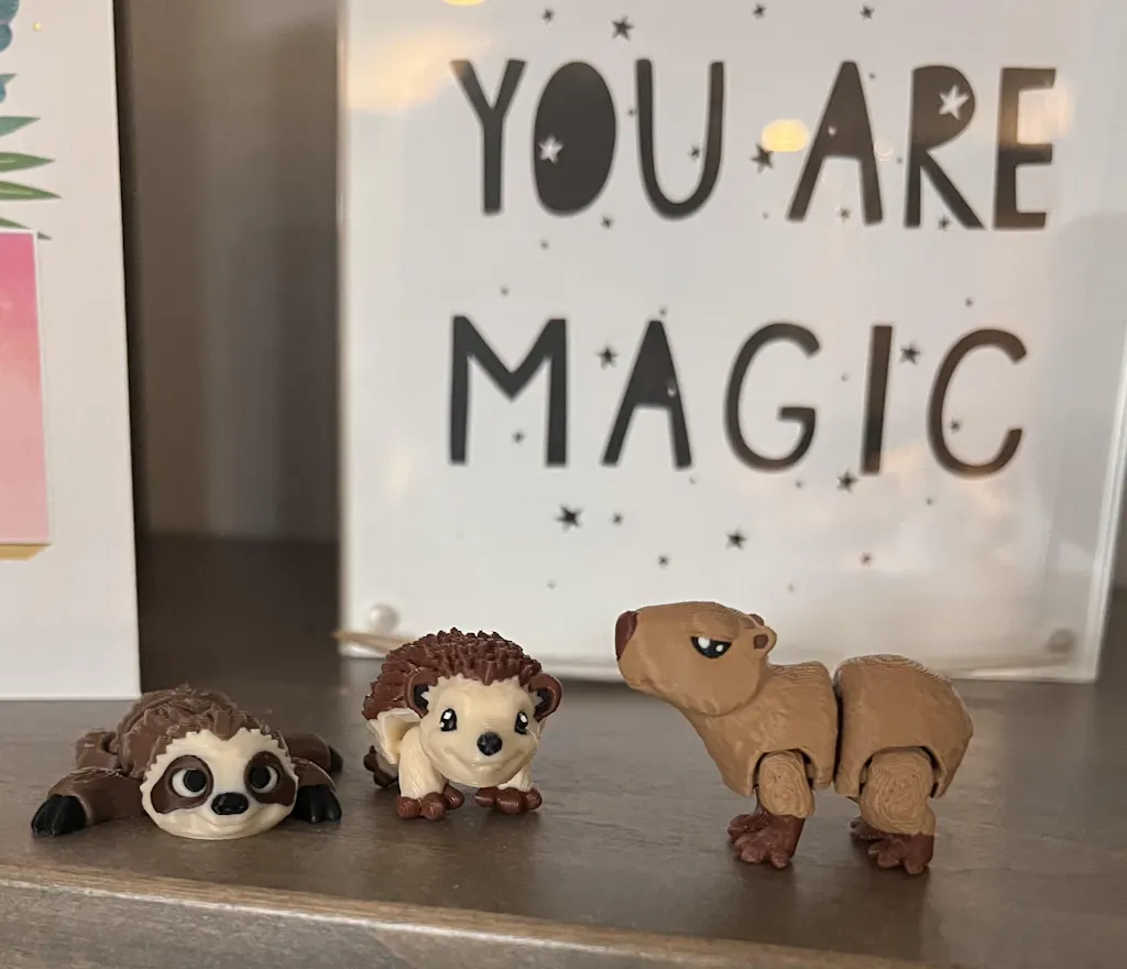 3D Printed Mini Fidget Creature Toy Pack – Articulated Party Favor Gift