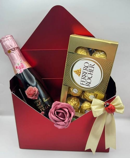 Cutie tip plic lucioasă - roșu (set 12 buc)