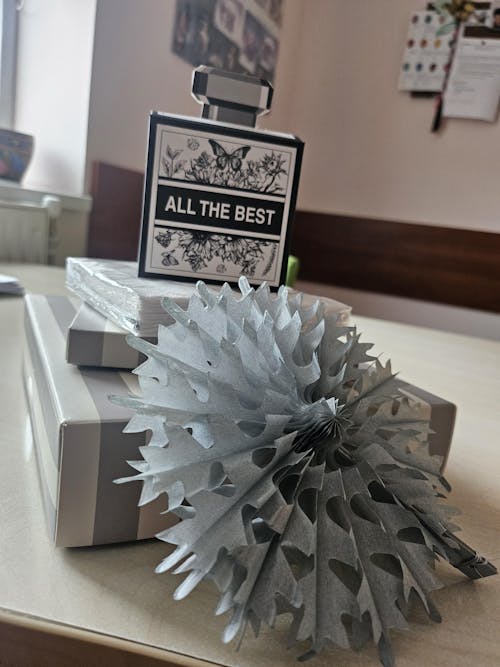 Cutii cadou cu mâner și print "All the best" (set 10 buc)