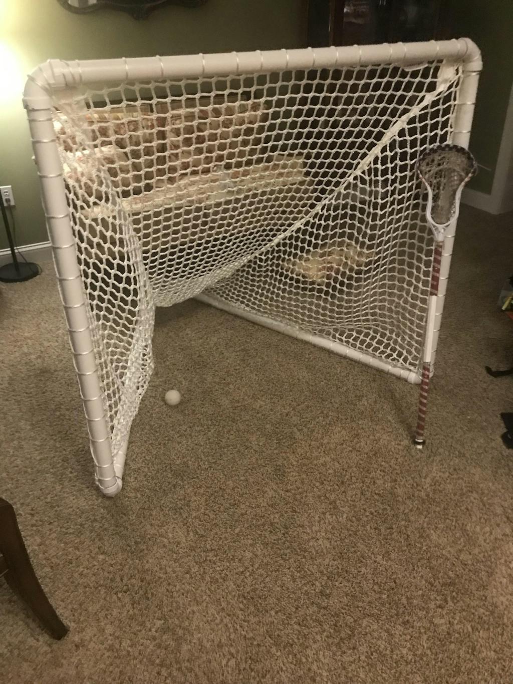 (4ft x 4ft x 5ft) 6mm White BOX Lacrosse Net by CrankShooter® FREE