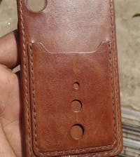 Cognac color semi-hard leather sheet - Pre cut