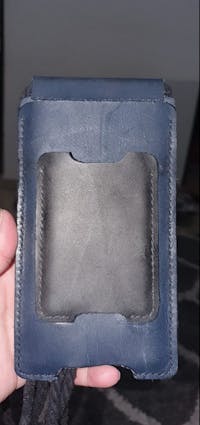 Dark blue chrome tanned leather sheet - Pre cut