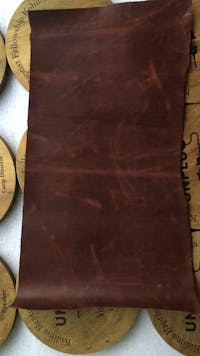 chocolate brown chrome tanned leather sheet - Pre cut