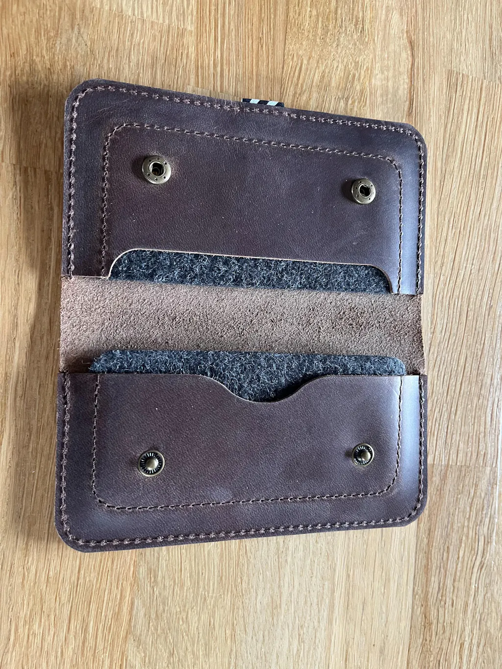 Leather iPhone Wallet / Case for two phones | Wood Brown Leather iPhone Wallet / Case for two phones | Wood Brown