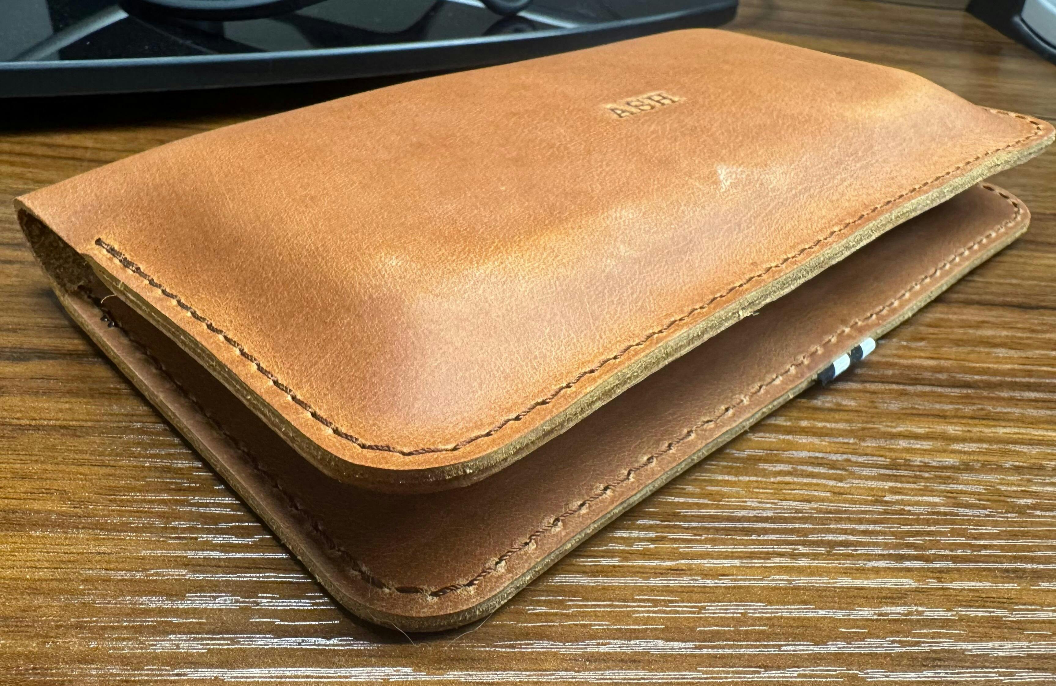 Leather iPhone Wallet / Case for two phones | Classic Orange