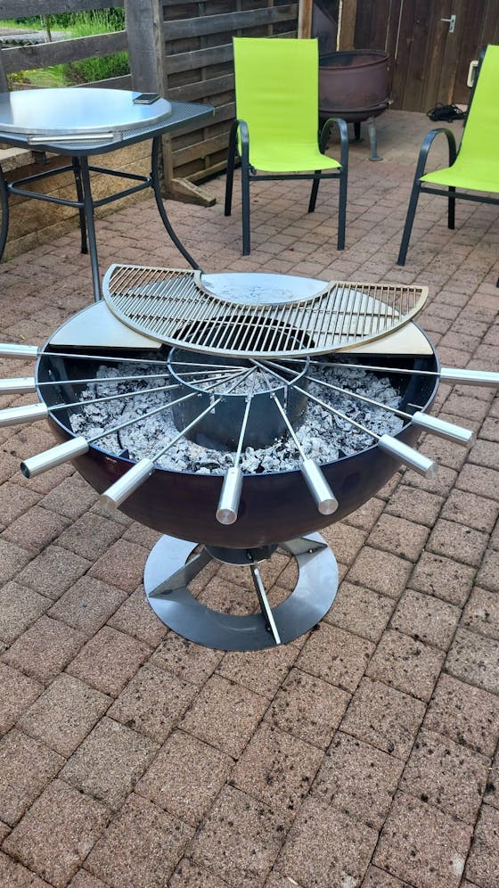 Ständer für Feuerschale, Stahl Edelrost