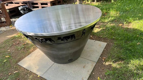 Feuerschale mit Grillring konisch Alpaufzug 100, Edelrost